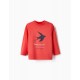 LONG SLEEVE T-SHIRT FOR BABY BOYS 'BORN TO FLY', RED