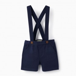 SHORTS WITH STRAPS FOR BABY BOYS 'B&S', DARK BLUE