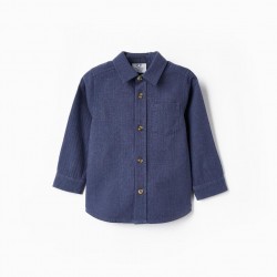 COTTON SHIRT FOR BABY BOY, BLUE