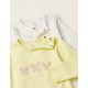 PACK OF 2 COTTON PAJAMAS FOR BABY GIRLS 'BUTTERFLIES', WHITE/YELLOW