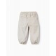 SPORTS TWILL PANTS FOR BABY GIRLS, BEIGE