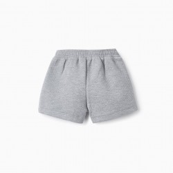 KNITTED SHORTS WITH BOW FOR BABY GIRL, GRAY
