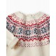 KNITTED SWEATER WITH JACQUARD FOR BABY GIRL, WHITE