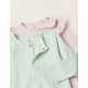 PACK OF 2 COTTON PAJAMAS FOR BABY GIRLS, PINK/GREEN