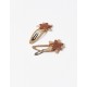 PACK OF 2 BARRETTES FOR BABY AND GIRL 'STARS', GOLD/BRONZE