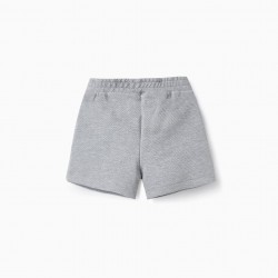 KNITTED SHORTS WITH BOW FOR GIRL, GRAY