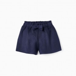 SHORTS WITH BOW FOR GIRL, DARK BLUE