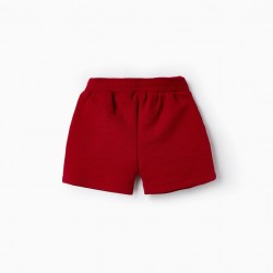 KNITTED SHORTS WITH BOW FOR GIRL, RED