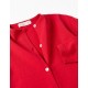 COTTON KNITTED JACKET FOR GIRLS, RED
