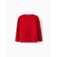 COTTON KNITTED JACKET FOR GIRLS, RED