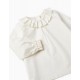 COTTON BLOUSE WITH RUFFLES FOR BABY GIRL 'B&S', WHITE