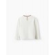 KNITTED SWEATER FOR GIRLS 'BOW', WHITE
