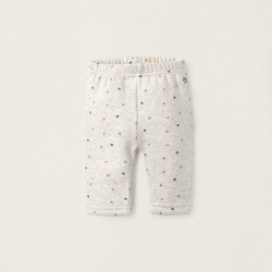 POLKA DOT PANTS WITH THERMAL EFFECT FOR NEWBORN, BEIGE