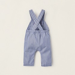 STRIPED DUNGAREES FOR NEWBORN, BLUE/WHITE