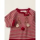 KNITTED ROMPER FOR NEWBORN 'RENA - NATAL', RED