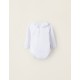 COTTON JERSEY BODYSUIT WITH RUFFLE FOR NEWBORN, WHITE
