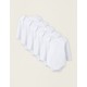 PACK OF 5 LONG SLEEVE BODYSUITS FOR BABY AND NEWBORN, WHITE