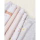 PACK OF 5 COTTON BODYSUITS FOR NEWBORN AND BABY 'FLORES & BORBOLETAS', WHITE/PINK