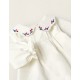 COTTON BODY-BLOUSE FOR NEWBORN 'FLOWERS', WHITE