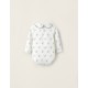 COMPRESSED SLEEVE BODYSUIT IN COTTON JERSEY FOR NEWBORN, WHITE