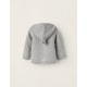 KNITTED HOODED JACKET FOR NEWBORN, GRAY