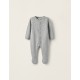 KNITTED JUMPSUIT WITH FEET FOR NEWBORN, GRAY