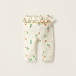 BABY GIRL PANTS 'LEGUMES AND VEGETABLES', BEIGE