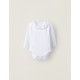 COTTON JERSEY BODYSUIT WITH RUFFLE FOR NEWBORN, WHITE