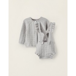 COAT + DIAPER COVER WITH MESH STRAPS FOR NEWBORN, GRAY