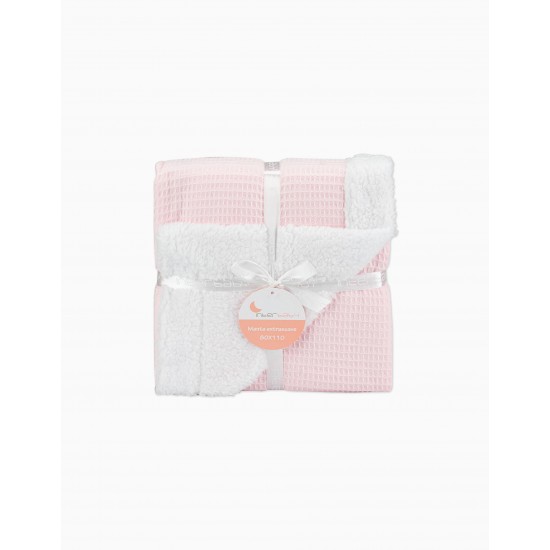 BEE NEST PINK INTERBABY DOUBLE SIDED BLANKET 80X110CM