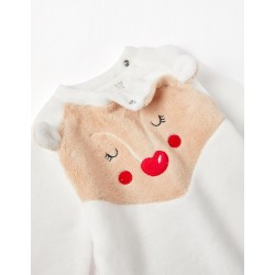TEDDY PAJAMAS FOR BABY GIRL, WHITE/RED
