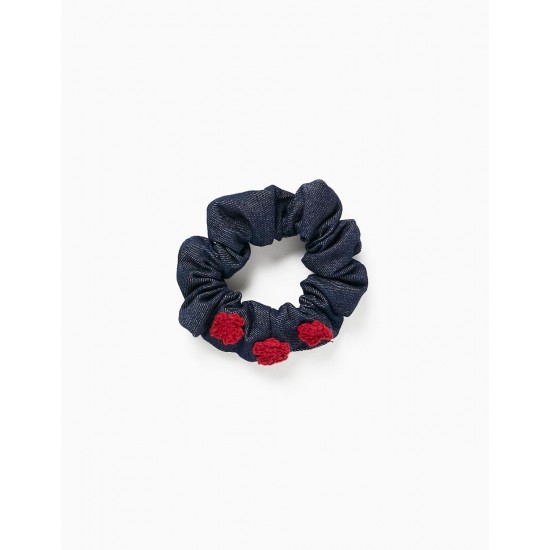 ELASTIC SCRUNCHIE FOR BABY AND GIRL, BLUE/RED