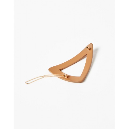 TRIANGULAR HAIRPIN FOR BABY AND GIRL, CAMEL