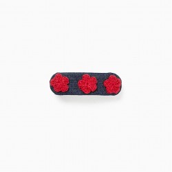 HAIR INDENT WITH FLOWERS FOR BABY AND GIRL, BLUE/RED
