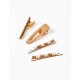 PACK 2 TWEEZERS + 2 BABY AND GIRL HOOKS, CAMEL/WHITE