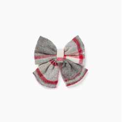 TATTER WITH BABY TIE AND GIRL 'B&S', GREY/RED