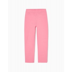 CARDED JEGGINGS PANTS IN COTTON FOR GIRL, PINK