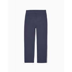 JEGGINGS CARDED PANTS IN COTTON FOR GIRL, DARK BLUE