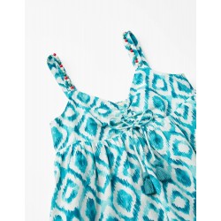 STRAPPY DRESS FOR GIRLS 'YOU & ME', TURQUOISE