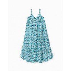STRAPPY DRESS FOR GIRLS 'YOU & ME', TURQUOISE