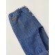 JEANS WITH KNITTED LINING FOR NEWBORN, BLUE