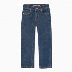 COTTON JEANS FOR BOYS 'STRAIGHT FIT', DARK BLUE
