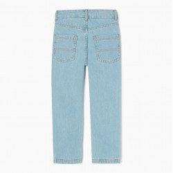 COTTON JEANS FOR BOYS 'STRAIGHT FIT', LIGHT BLUE
