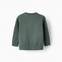 KNITTED SWEATER FOR BABY BOY, GREEN