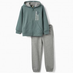TRACKSUIT FOR BOYS, GREEN/GREY