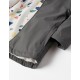 RUBBER PARKA WITH HOOD FOR BABY BOYS, DARK GRAY