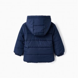 PADDED HOODED JACKET FOR BABY BOYS 'ZY 96', DARK BLUE