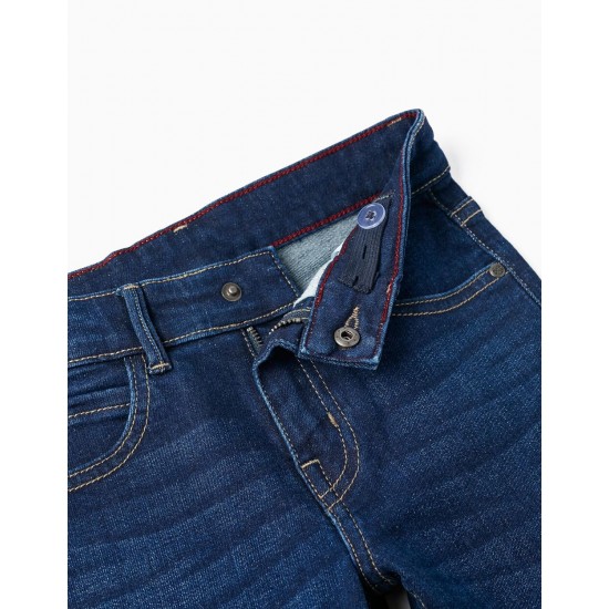 STRAIGHT FIT JEANS FOR BOYS, DARK BLUE