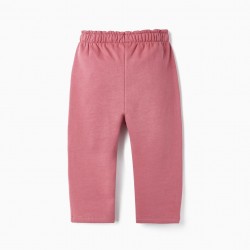 COTTON TRAINING PANTS FOR BABY GIRL, PINK
