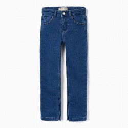SLIM FIT JEANS WITH STUDS FOR GIRLS, BLUE